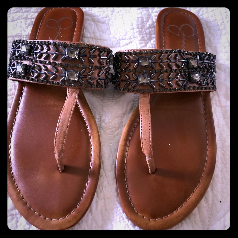 Jessica Simpson beaded thong sandals
